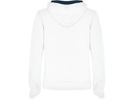 URBAN WOMAN HOODED SWEATSHIRT S/S WHITE/NAVY BLUE