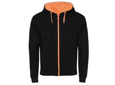 SWEAT-JACKE FUJI S/S SCHWARZ/ FLUOR ORANGE