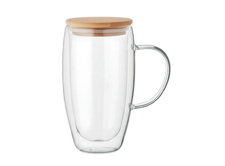 Doppelwandiger Glasbecher 450ml