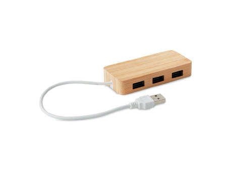 3 Port 2.0 USB Hub Bambus