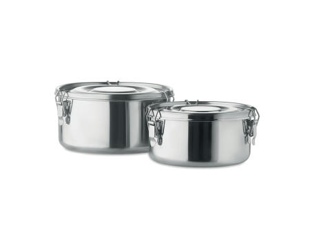 Set of 2 stainless steel boxes