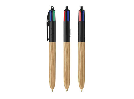 BIC® 4 Colours Wood Style with Lanyard