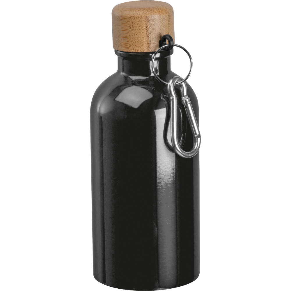 Edelstahltrinkflasche mit Karabiner, 400ml