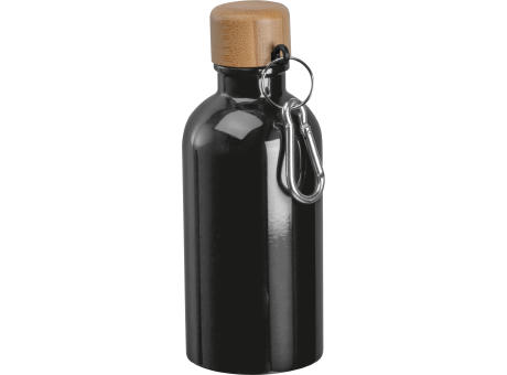 Edelstahltrinkflasche mit Karabiner, 400ml