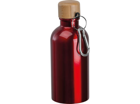 Edelstahltrinkflasche mit Karabiner, 400ml