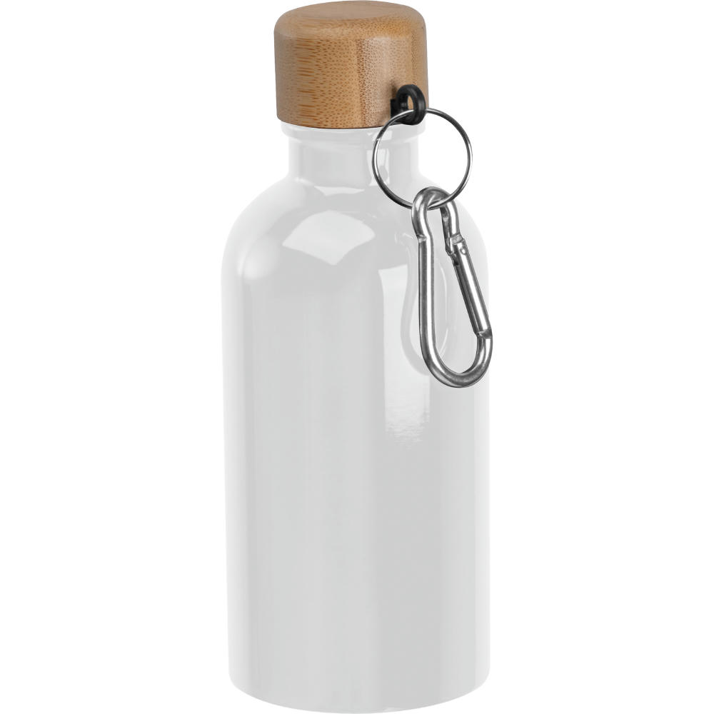 Edelstahltrinkflasche mit Karabiner, 400ml