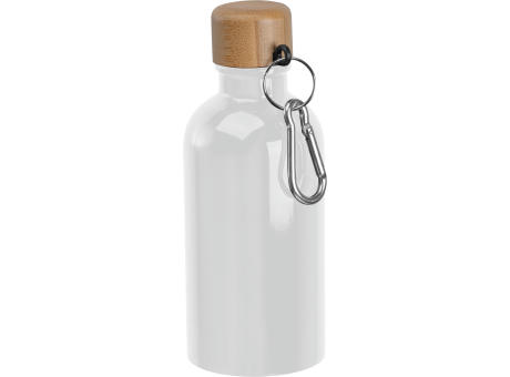 Edelstahltrinkflasche mit Karabiner, 400ml