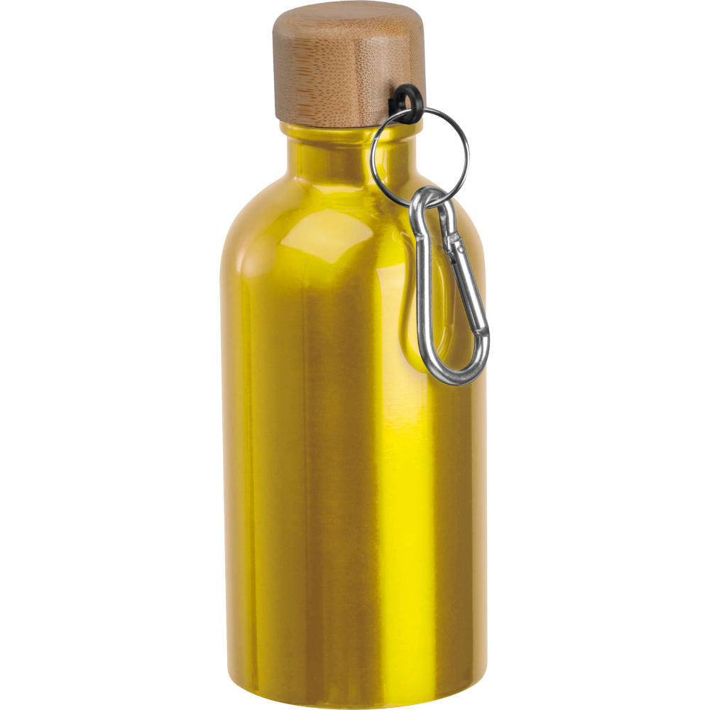 Edelstahltrinkflasche mit Karabiner, 400ml