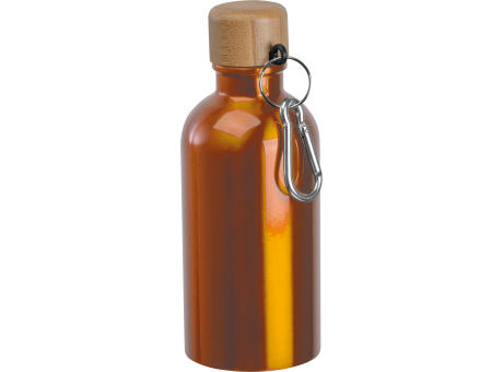 Edelstahltrinkflasche mit Karabiner, 400ml