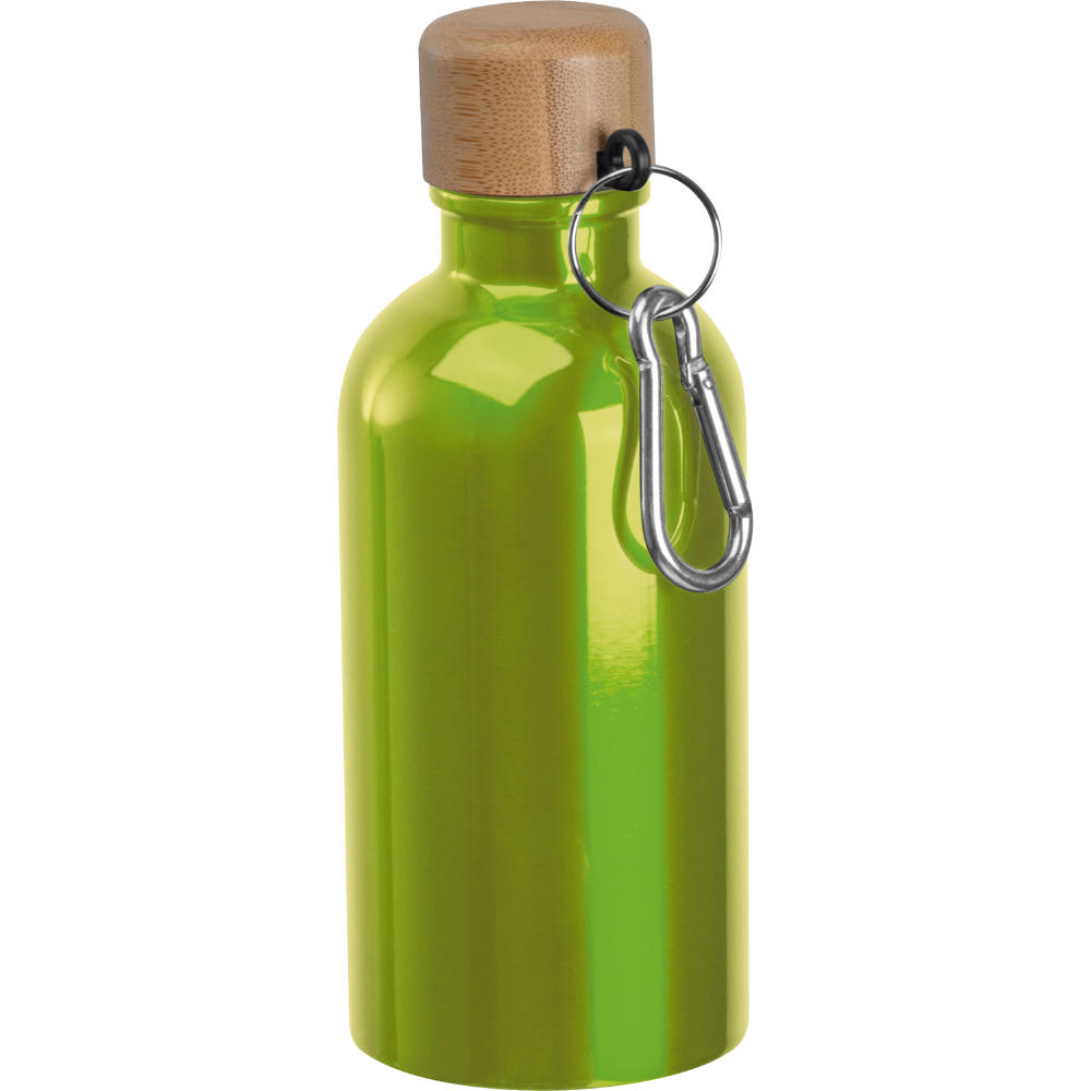 Edelstahltrinkflasche mit Karabiner, 400ml