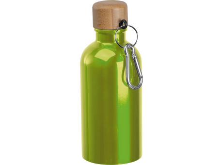 Edelstahltrinkflasche mit Karabiner, 400ml