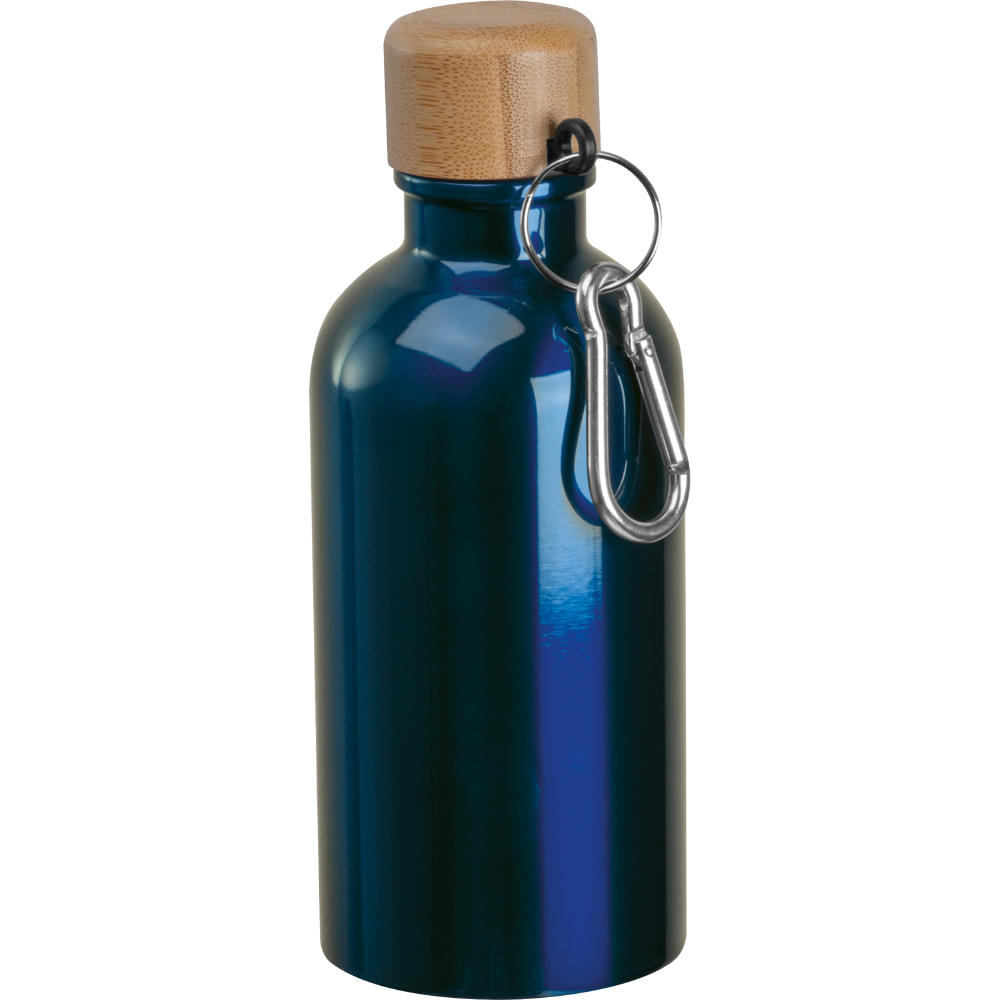 Edelstahltrinkflasche mit Karabiner, 400ml