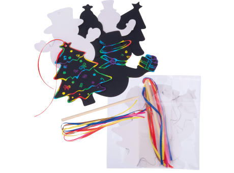Kratzpapier Ornamente Set zum Aufhängen