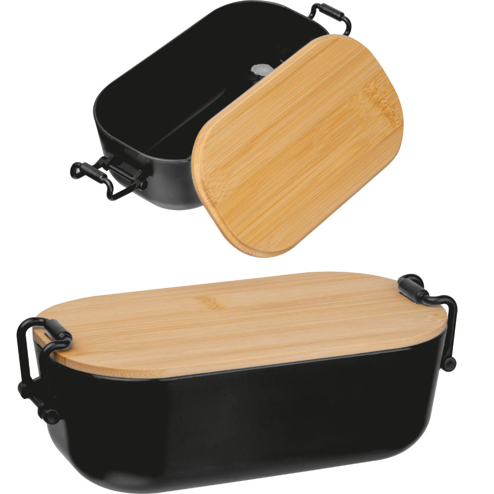 Lunchbox mit Bambusdeckel und Bügelverschluss