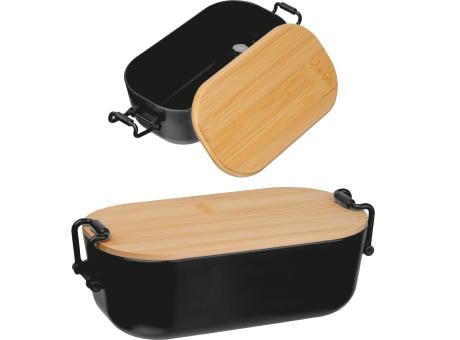 Lunchbox mit Bambusdeckel und Bügelverschluss
