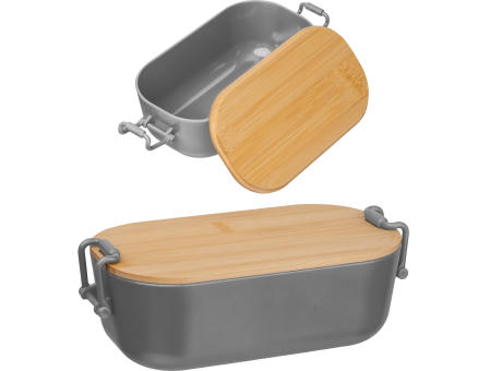 Lunchbox mit Bambusdeckel und Bügelverschluss