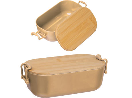 Lunchbox mit Bambusdeckel und Bügelverschluss