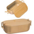 Lunchbox mit Bambusdeckel und Bügelverschluss