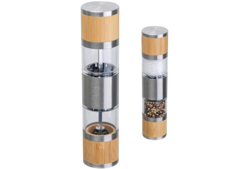 Salz- & Pfeffermühle aus Edelstahl und Bambus BEATA