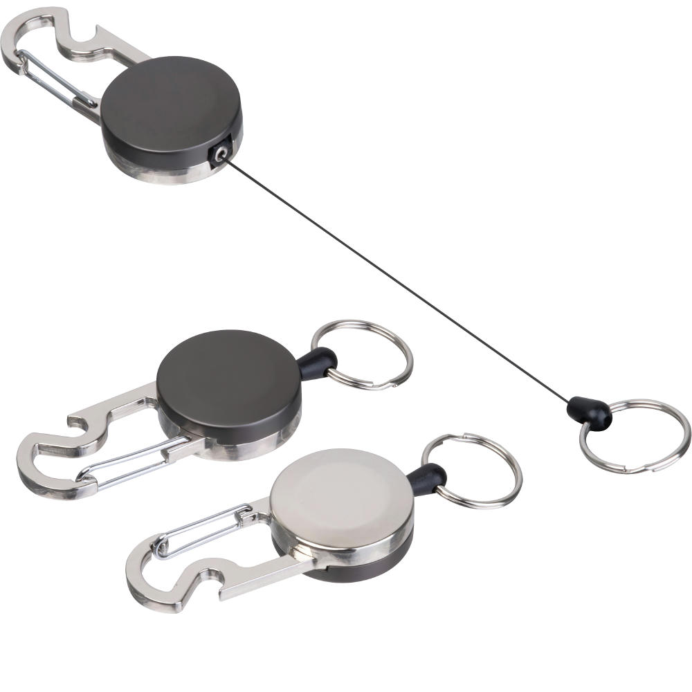 Ausziehbarer Schlüsselanhänger mit Karabiner aus Metall PEGGY