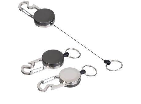Ausziehbarer Schlüsselanhänger mit Karabiner aus Metall PEGGY