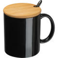 Keramiktasse mit Löffel und Bambusdeckel LOTHAR