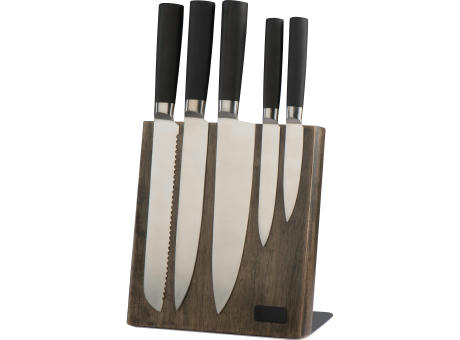 Messerblock aus Holz mit 5 Messern VALERIO