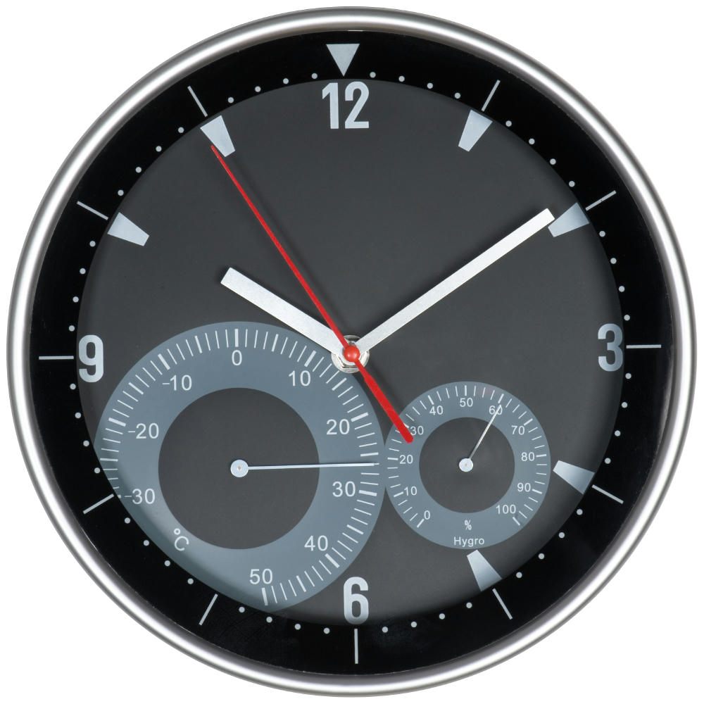 Wanduhr mit Hygro - und Thermometer GEORGE