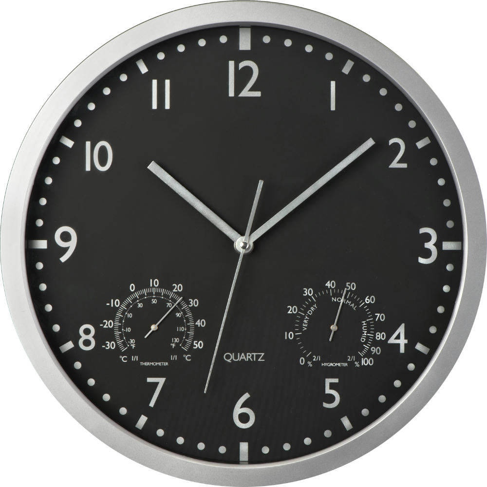 Wanduhr mit Hygro - und Thermometer LUIZA