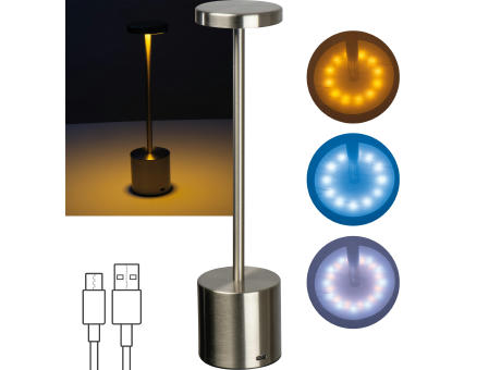 Tischlampe aus Edelstahl mit Akku  ANNETTE