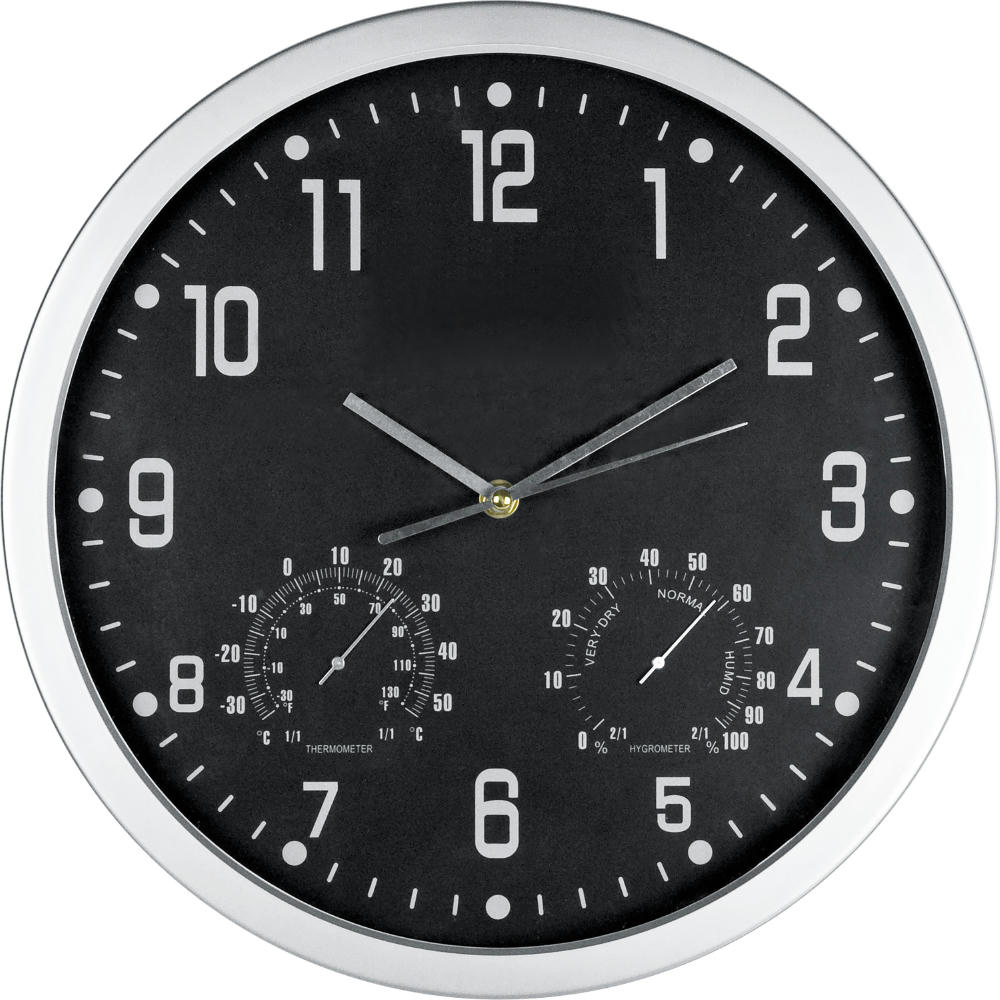 Wanduhr mit Hygro - und Thermometer MALCOLM