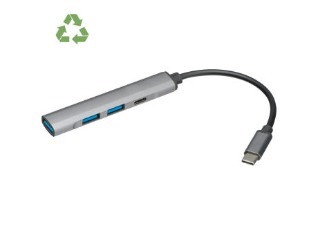 USB Hub aus recyceltem Aluminium HILDEGARDA