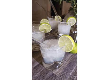 DRINK TOGETHER - Glas-Strohhalm Set