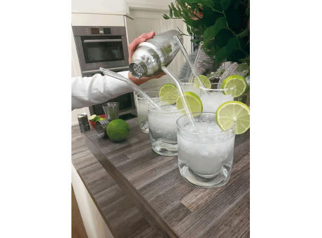 DRINK TOGETHER - Glas-Strohhalm Set