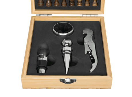 BAMBOO CHESS - Weinset mit Schachspiel