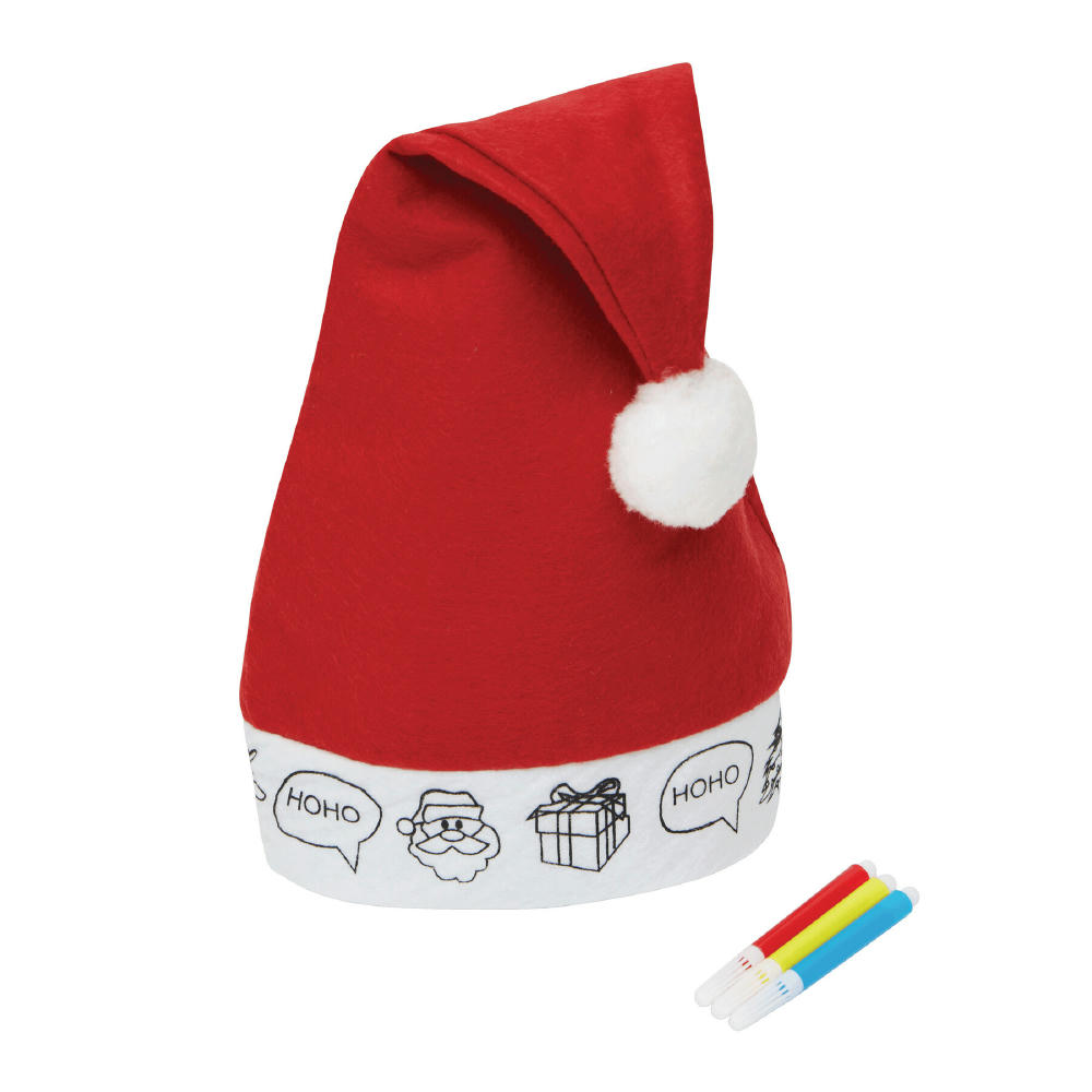 COLOURFUL HAT - Bemalbare Filz-Weihnachtsmann-Mütze COLOURFUL HAT
