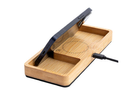 Desktop Organizer mit Wireless Charging REEVES-BAMBOOCHARGE