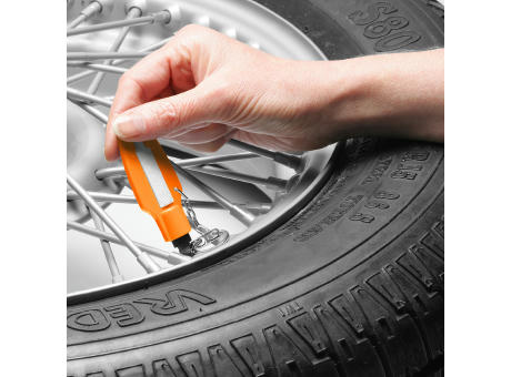 Reifenprofiltiefenmesser mit Ventilkappendreher