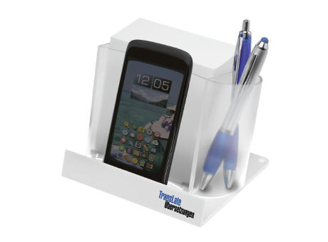 Smartphone-/Tabletständer mit Zettelbox und Köcher