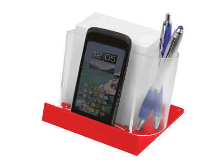 Smartphone-/Tabletständer mit Zettelbox und Köcher
