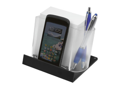 Smartphone-/Tabletständer mit Zettelbox und Köcher