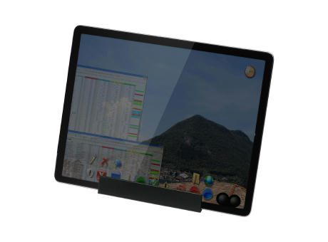 Smartphone-/Tabletständer mit Zettelbox und Köcher