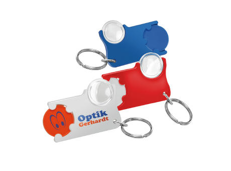 Chiphalter mit 1€-Chip und Lupe