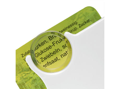 Chiphalter mit 1€-Chip und Lupe