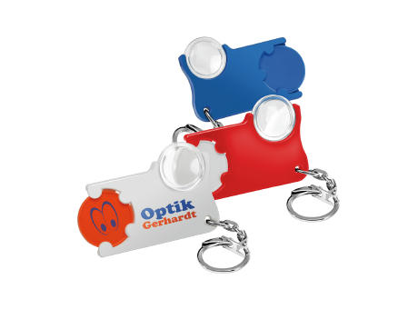 Chiphalter mit 1€-Chip und Lupe