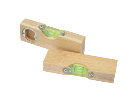 Wasserwaage Bambus mit Flaschenöffner,