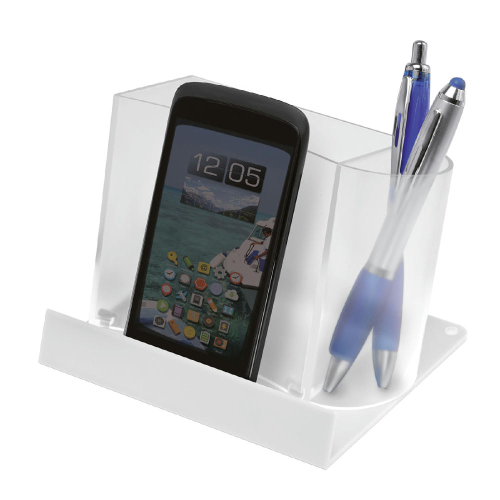 Smartphone-/Tabletständer mit Zettelbox und Köcher