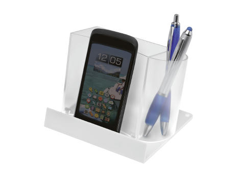 Smartphone-/Tabletständer mit Zettelbox und Köcher