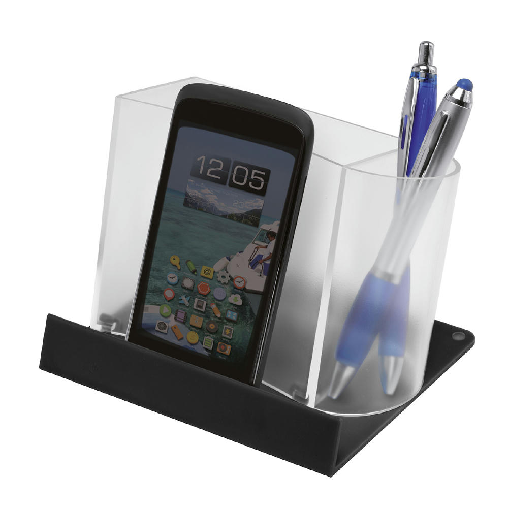 Smartphone-/Tabletständer mit Zettelbox und Köcher