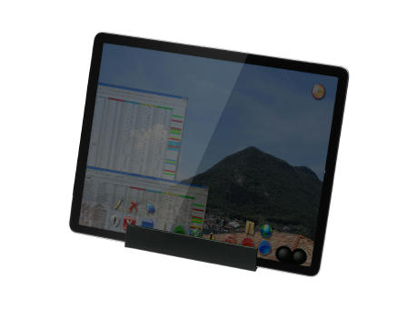 Smartphone-/Tabletständer mit Zettelbox und Köcher